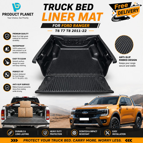 Black pickup truck bed liner - pickup,